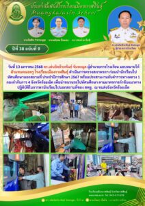 ดร.เด่นจิตธีระพันธ์  จันทะมูล ผอ.รร. มอบหมายให้คณะครูดำเนินการตรวจสภาพรถเพื่อนำนักเรียนไปทัศนศึกษานอกสถานที่ เพื่อความปลอดภัยของนักเรียนตามมาตรการฯสพฐ.