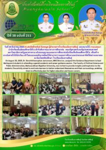 Muang Kalasin School Organizes Career Guidance Session for Mattayom 6 Students with Mahasarakham Rajabhat University